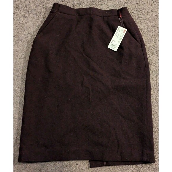 New with Tags! Uniqlo High Waist Wool Blend Wine Pencil Skirt Women's Small - Picture 1 of 6